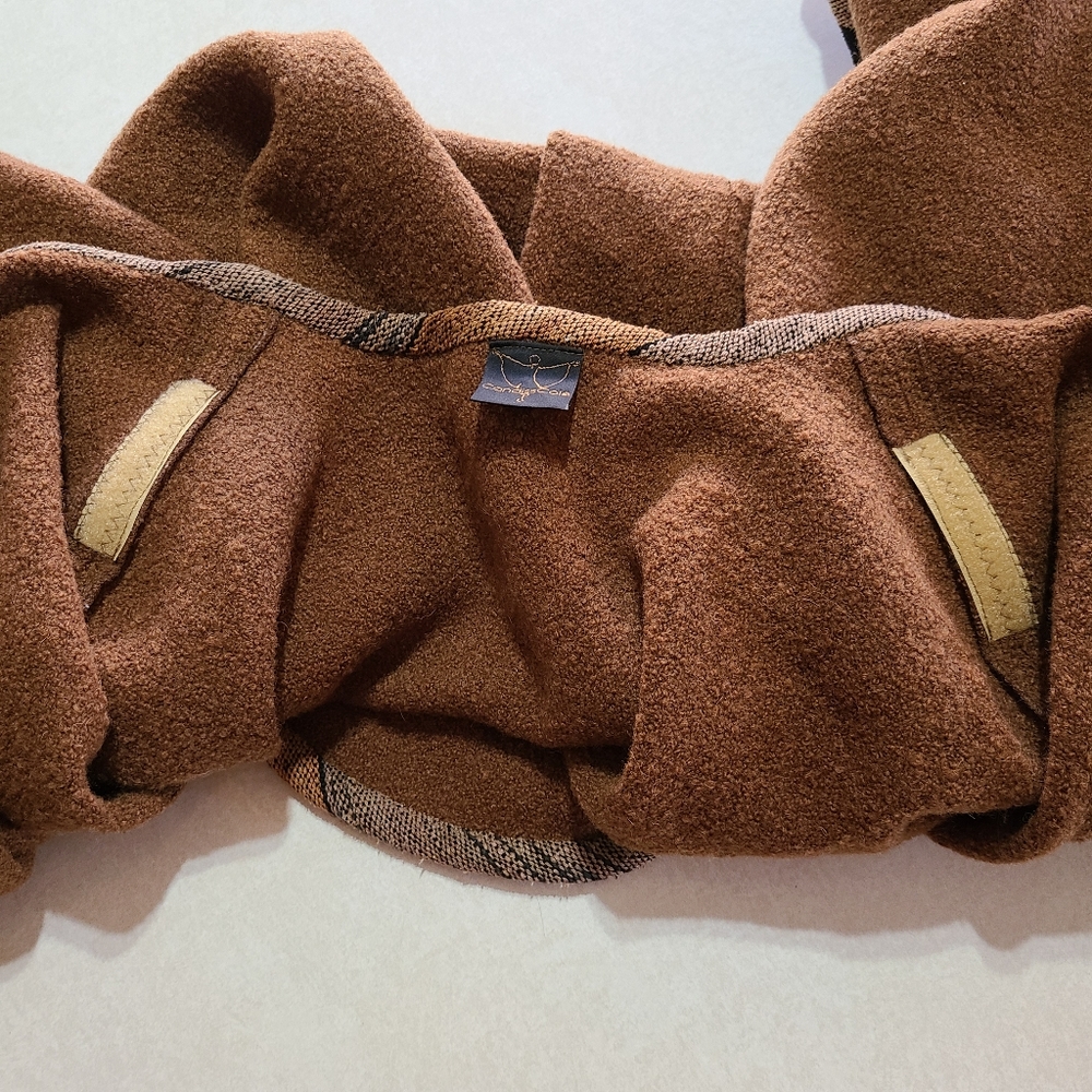 Candiss Cole Art to Wear Brown Open Front Sweater Jacket Women's Size Small - Picture 11 of 11